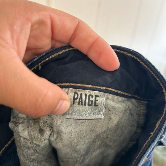 Paige Denim Flare Jeans Size 25 Dark Wash | Premium Stretch Bootcut Mid Rise - Picture 7 of 11